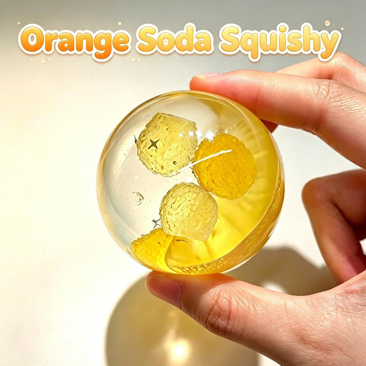 Orange Soda  Squishy Squeeze Jelly Ball Soft Stress Relief Toy