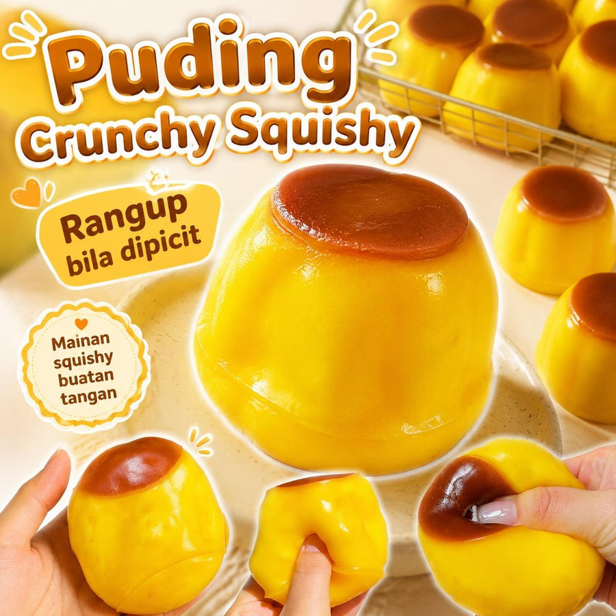 Caramel Pudding Squishy Ball DIY Realistic Dessert Squishy Toy Caramel Pudding Crispy Food Squishy Fidget Toy Stress Relief Toy Super Soft Kawaii Handmade Squishy Toy Gift For Kids Girls Friends