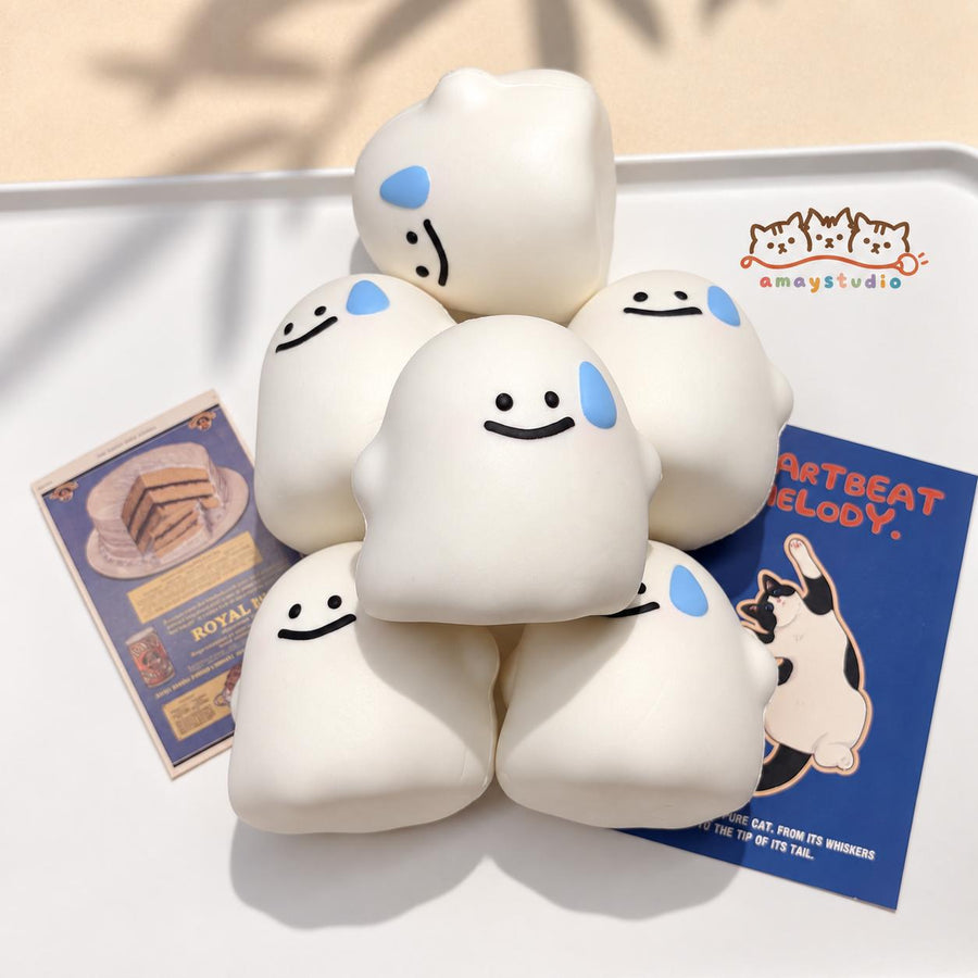 Halloween ghost stress-relief toy with slow rebound，Slow-Rising Food Squishy Toy, Cute Bread-Shaped Squishy Toy, Toast, Cake for Squeezing, Soft Fidget Toy for Stress Relief, Gift for Kids and Adults