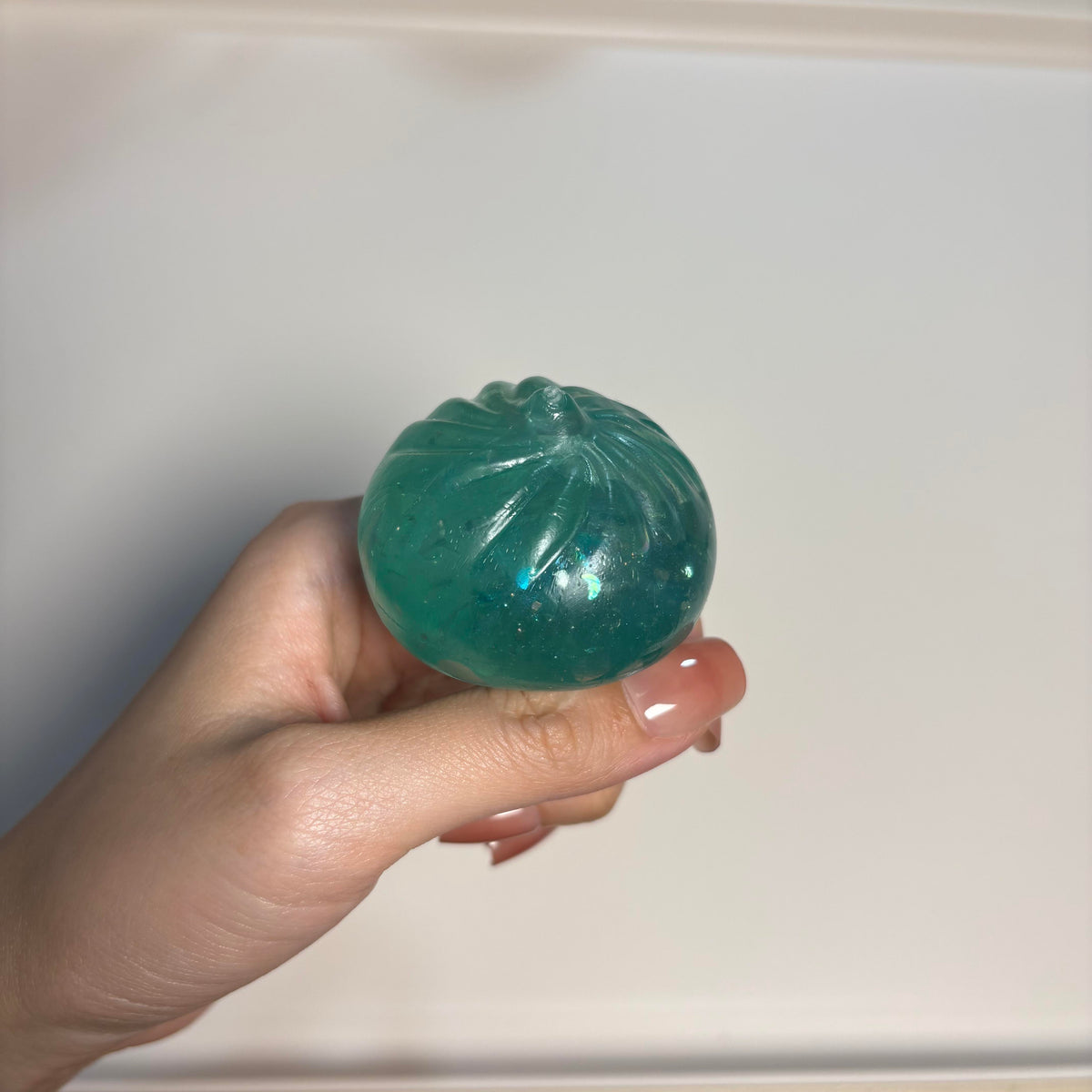 Sea Salt Crystal Jelly Bun Squishy, Soft Squeeze Stress Relief Fidget Toy
